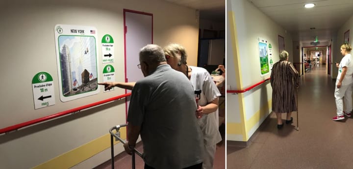 Un parcours de marche innovant pour la rééducation de la marche et la réadaptation à l'effort des patients âgés fragiles post-COVID